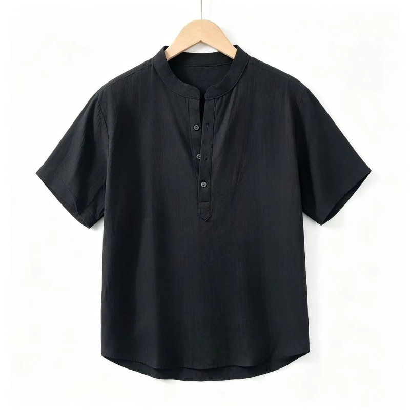 Men'S Formal Style - 夏用薄手半袖シャツ メンズ 和風 ルーズ ストレッチ ビジネスカジュアルシャツ