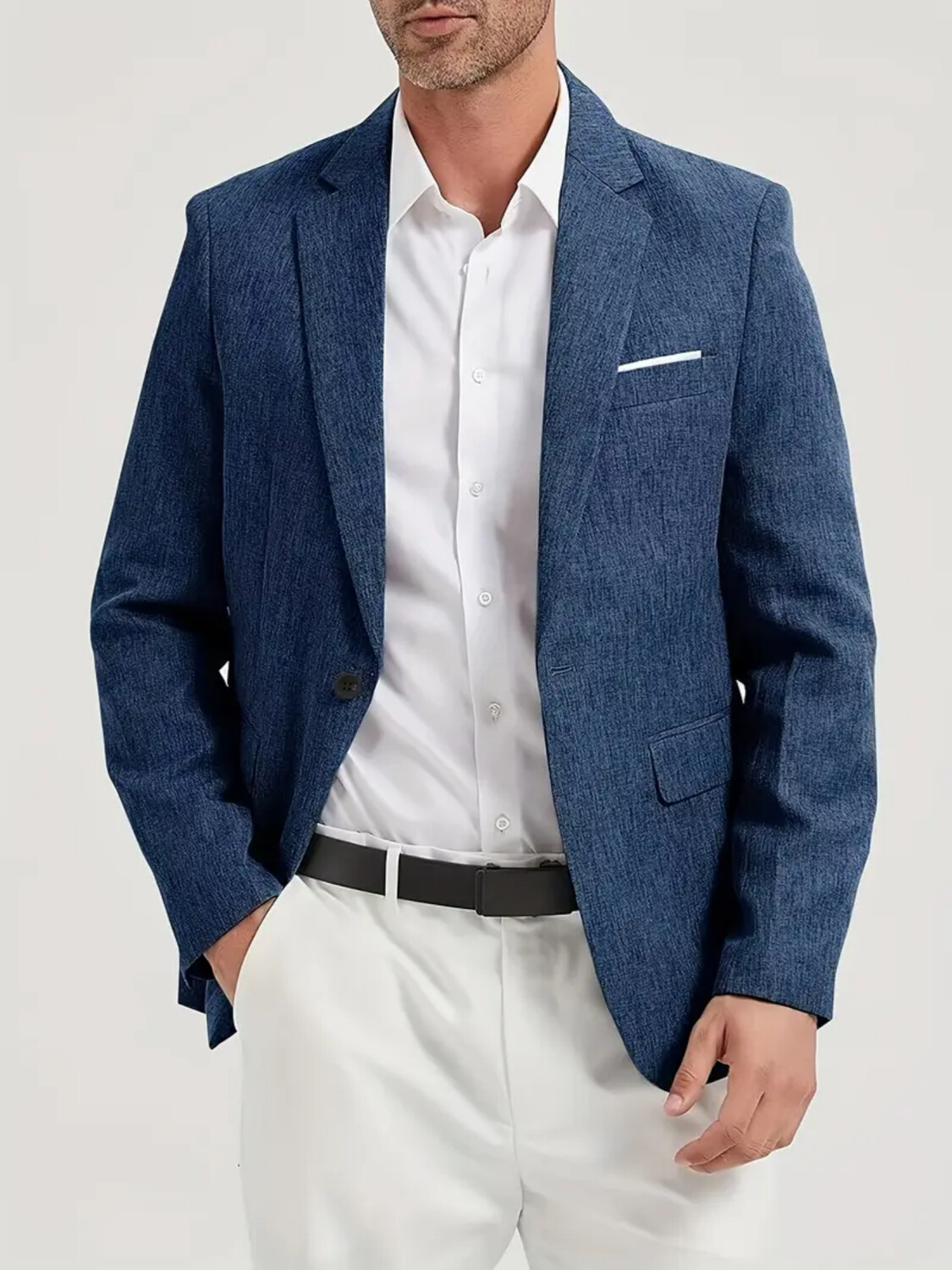 Men Formal Wear Fashion - メンズスーツジャケット シングルブレスト カジュアル ファッション スリムフィット 快適