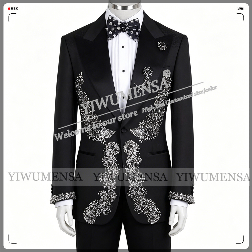 男性用限定ウェディングスーツ スリムフィット ビーズストーン - Men Formal Wear Outfits のレビューと価格