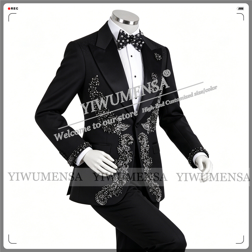 男性用限定ウェディングスーツ スリムフィット ビーズストーン - Men Formal Wear Outfits のレビューと価格