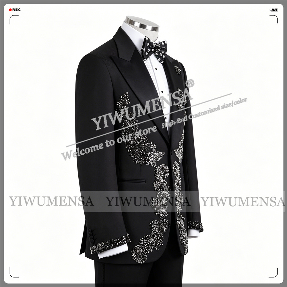 男性用限定ウェディングスーツ スリムフィット ビーズストーン - Men Formal Wear Outfits のレビューと価格