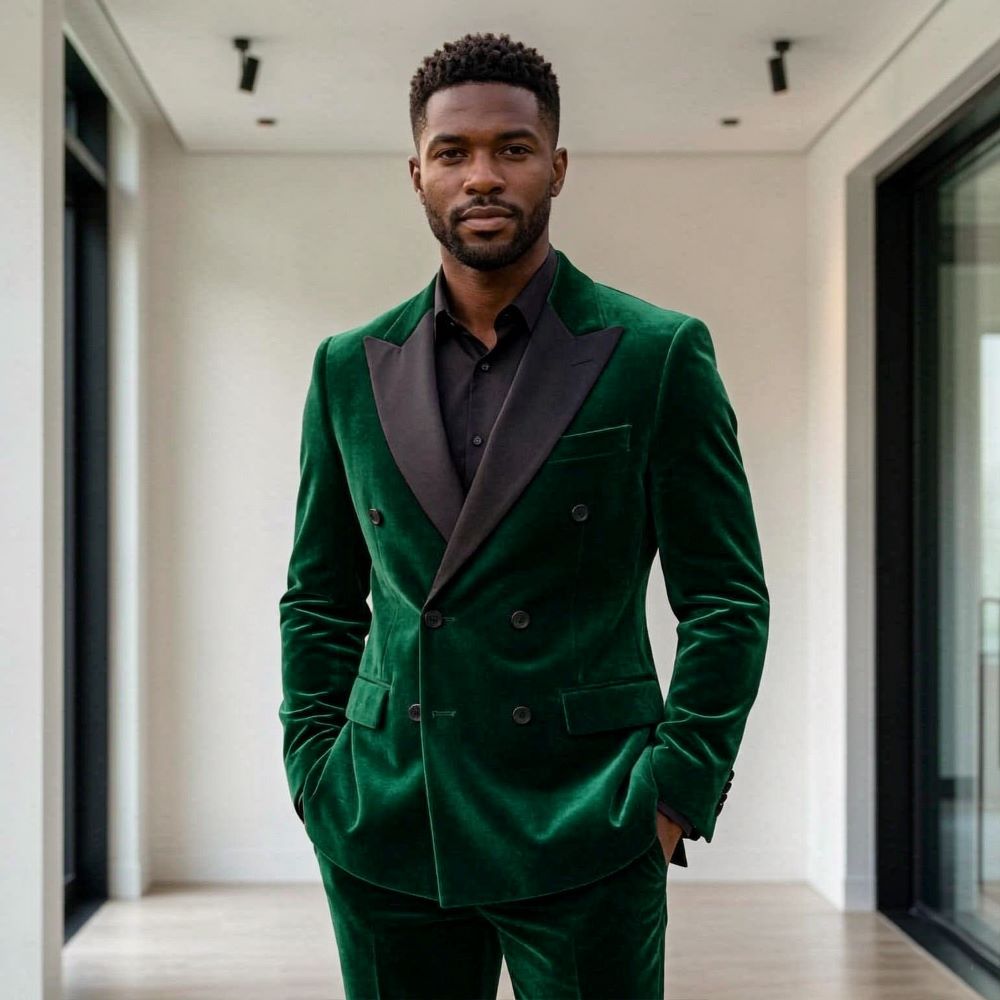 男性用フォーマルベルベットスーツ ダブルブレスト グルームズ - Men Formal Wear Fashion のレビューと価格