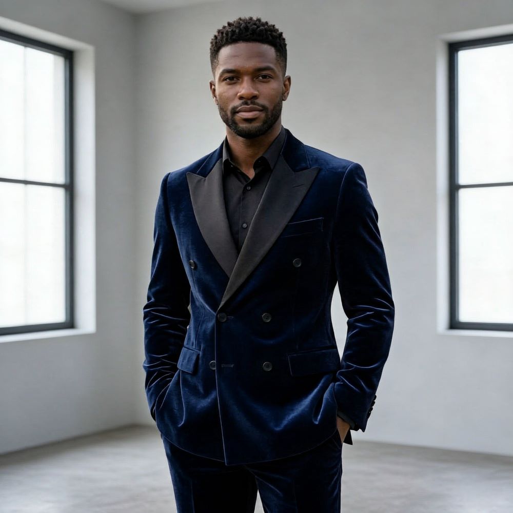 男性用フォーマルベルベットスーツ ダブルブレスト グルームズ - Men Formal Wear Fashion のレビューと価格