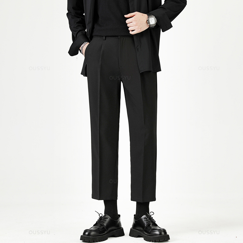 ブランド服スムーズスーツパンツ男性ビジネスフォーマル足首丈ワ - Men Formal Wear Outfits のレビューと価格