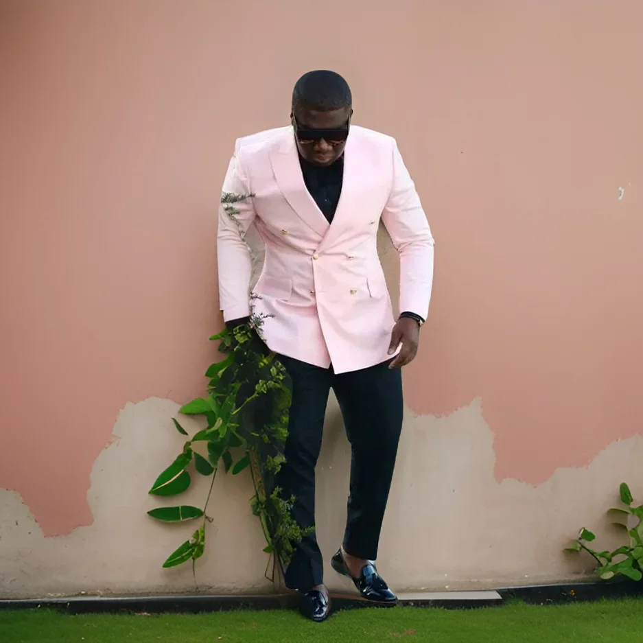 メンズダブルブレストスーツ,スリムフィット,フォーマルウェデ - Men Formal Wear Clothes のレビューと価格