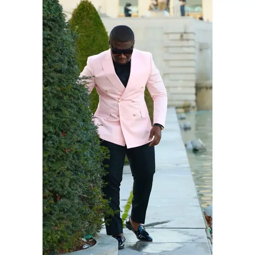 メンズダブルブレストスーツ,スリムフィット,フォーマルウェデ - Men Formal Wear Clothes のレビューと価格