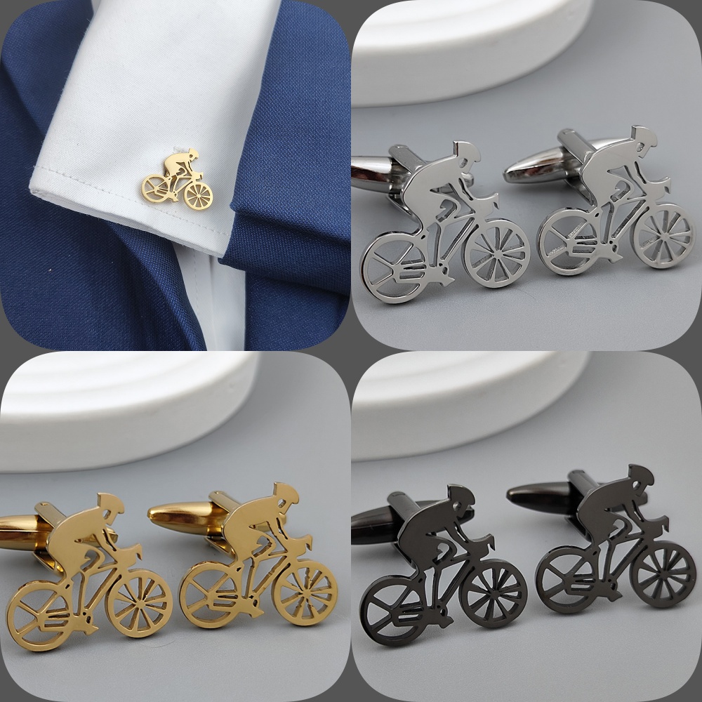 メンズバイクカフリンクス,金メッキ,ブラックステンレススチー - Men Formal Wear With Tie のレビューと価格