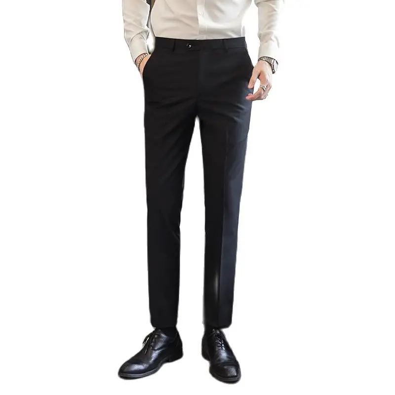 ソリッドカラーメンズスーツパンツ、オフィスワークパンツカジュ - Men Formal Wear Outfits のレビューと価格