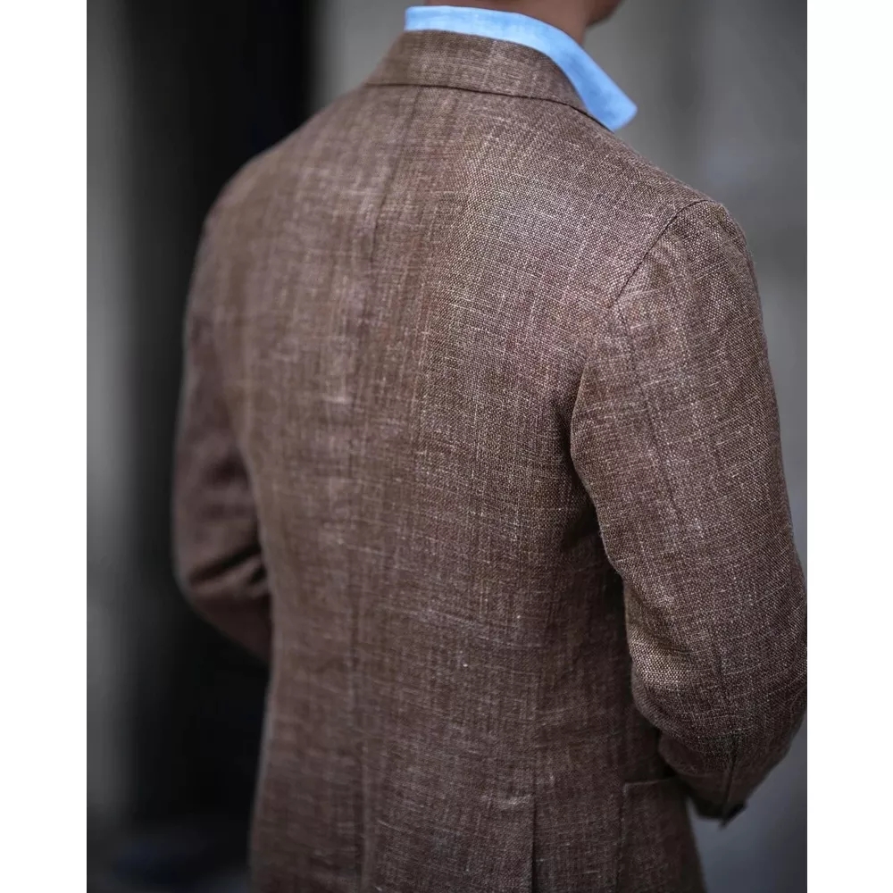 メンズテーラーメイドブラウンスーツ、カーキパンツ、ブレザーパ - Khaki Formal Wear Men のレビューと価格