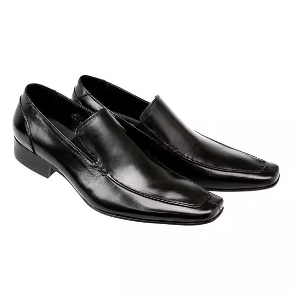 和風尖頭革靴厚底ビジネスドレススクエアトゥローファー男性スリ - Men'S Formal Style のレビューと価格