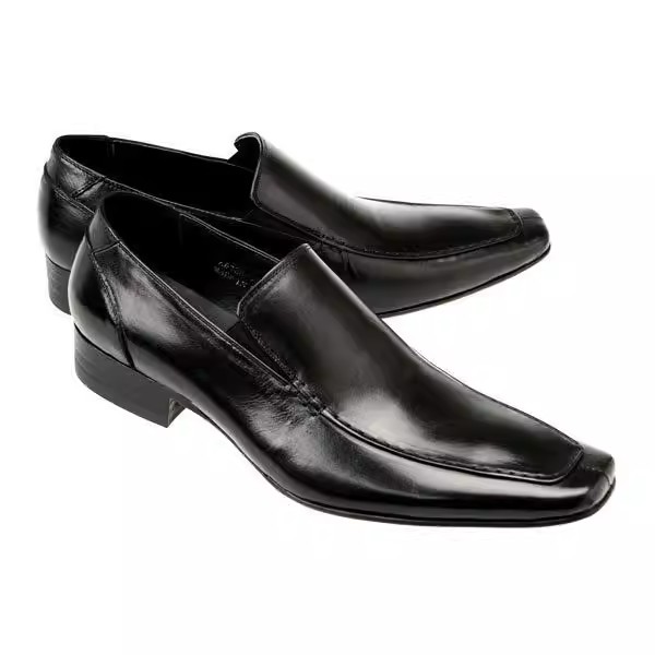 和風尖頭革靴厚底ビジネスドレススクエアトゥローファー男性スリ - Men'S Formal Style のレビューと価格