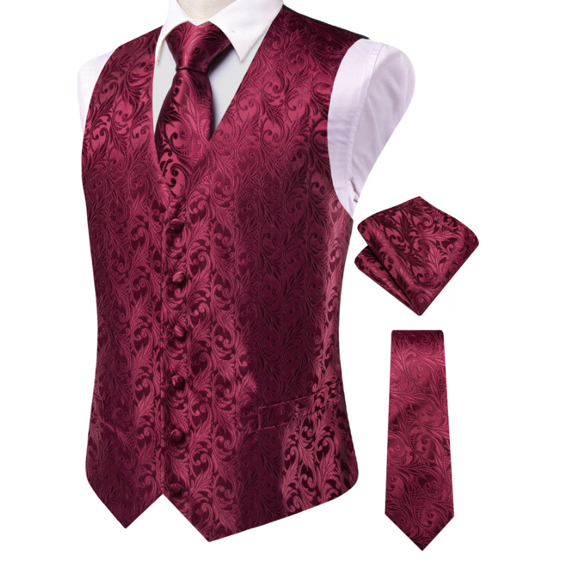 VerveRow メンズ バーガンディ 花柄ジャカード スー - Men Formal Wear With Tie のレビューと価格