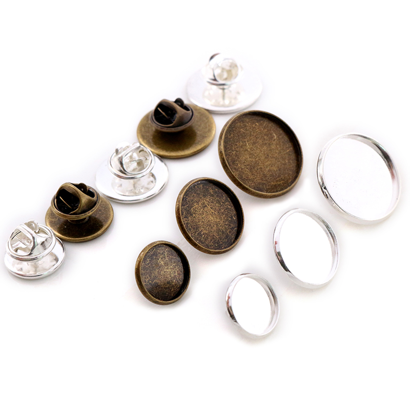 シルバーメッキブロンズ素材ブローチ,カボションベース,ブラン - Cufflinks Silver Set のレビューと価格