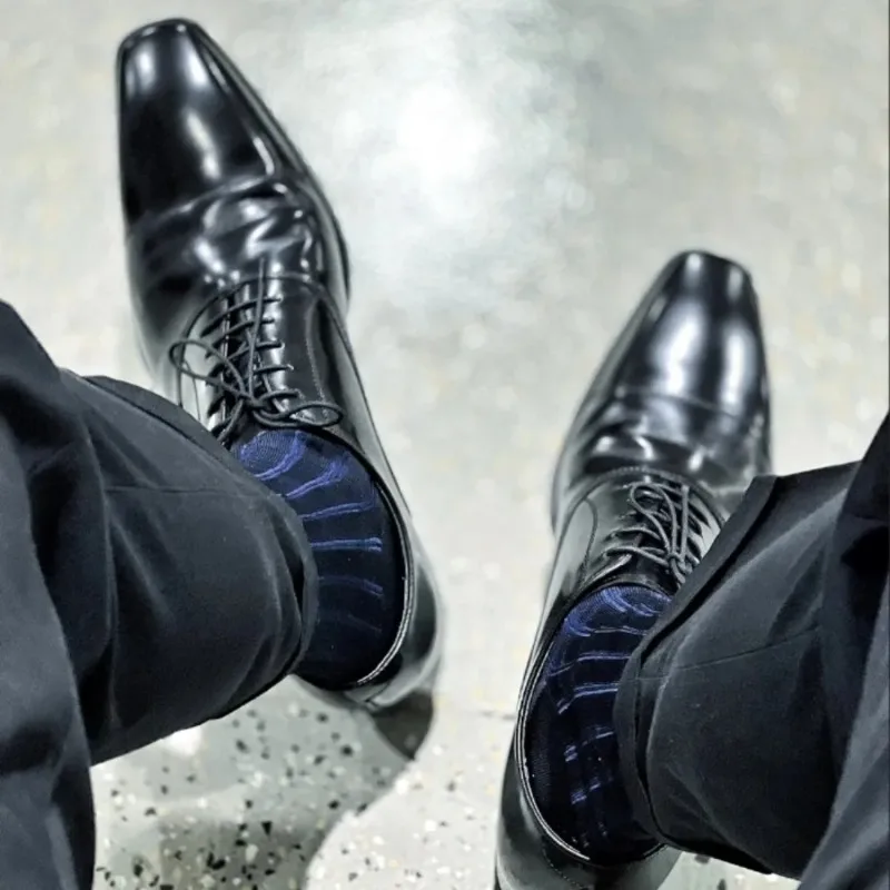 メンズストライプソックス、超薄シルクフォーマルドレススーツ用 - Men'S Formal Style のレビューと価格