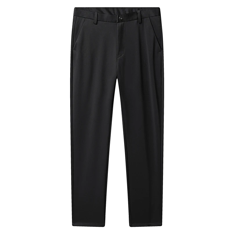 メンズカジュアルロング丈ビジネスパンツミニレザーパッチディテ - Men Formal Wear Outfits のレビューと価格