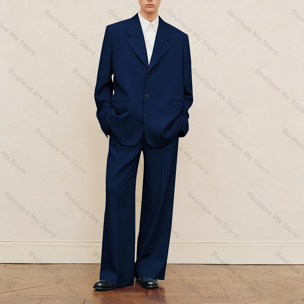 メンズ ブラック オーバーサイズ スーツセット シングルブレ - Men Formal Wear Fashion のレビューと価格