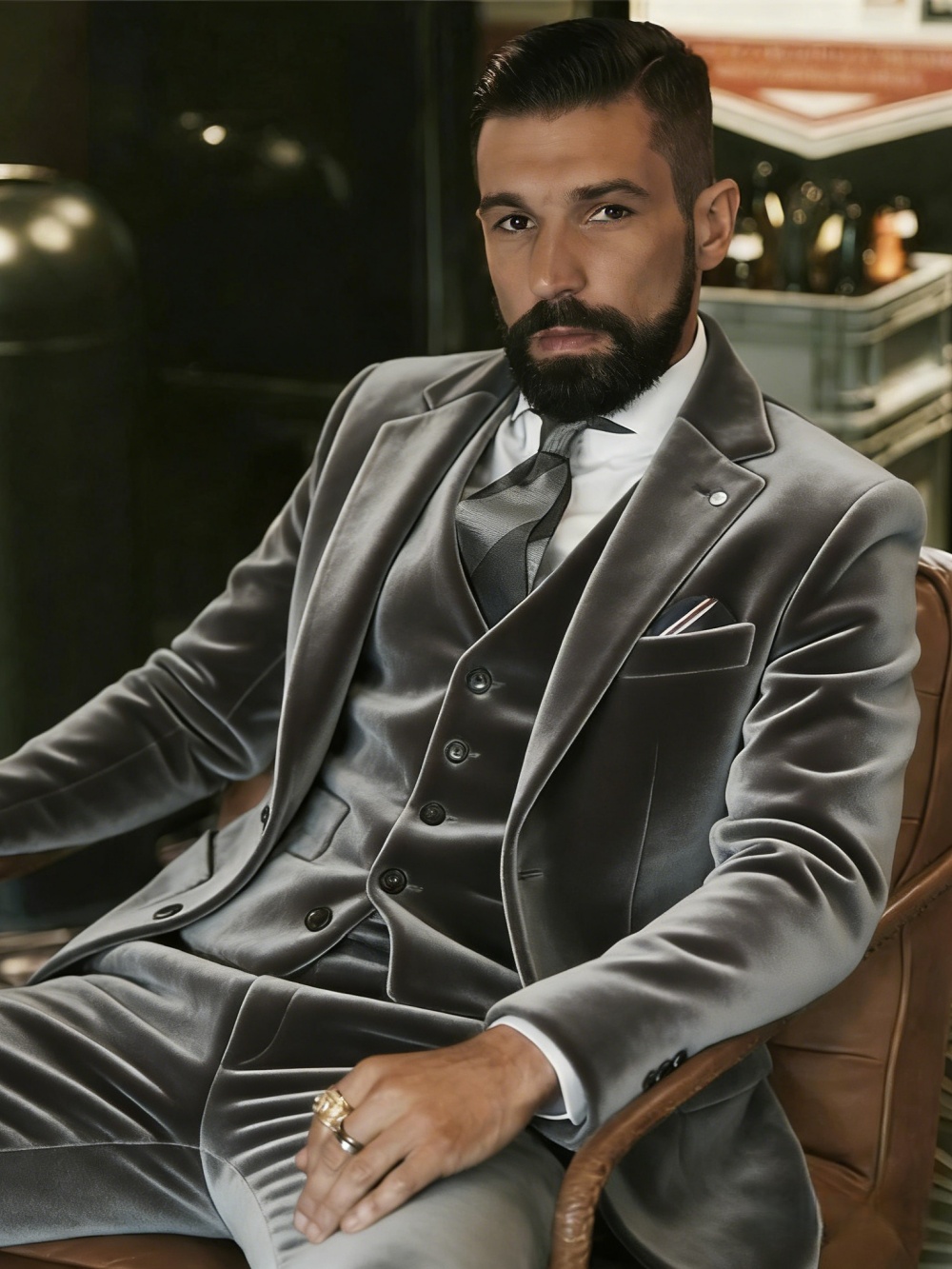 メンズベルベットスーツ3ピースダンスプロムウェアノッチドラペ - Men Formal Wear Outfits のレビューと価格