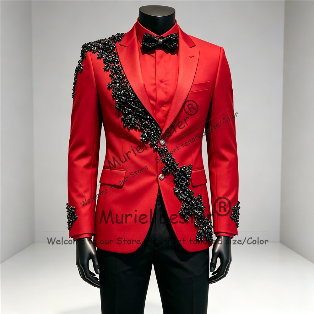 高級感あふれるダイヤモンドビーズ装飾のスーツセット。男性用、 - Men Formal Wear Clothes のレビューと価格