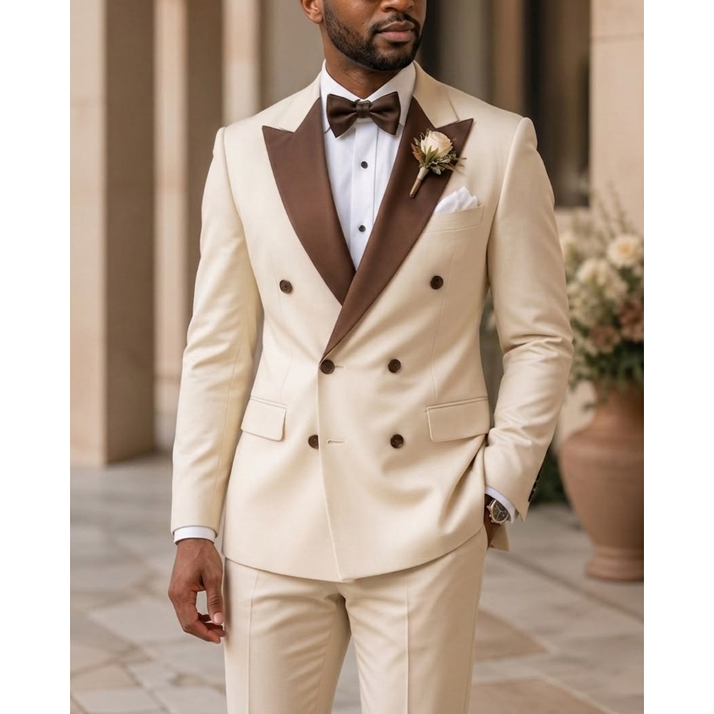 男性ダブルブレストタキシードスーツファッションピークドラペル - Men Formal Wear Outfits のレビューと価格